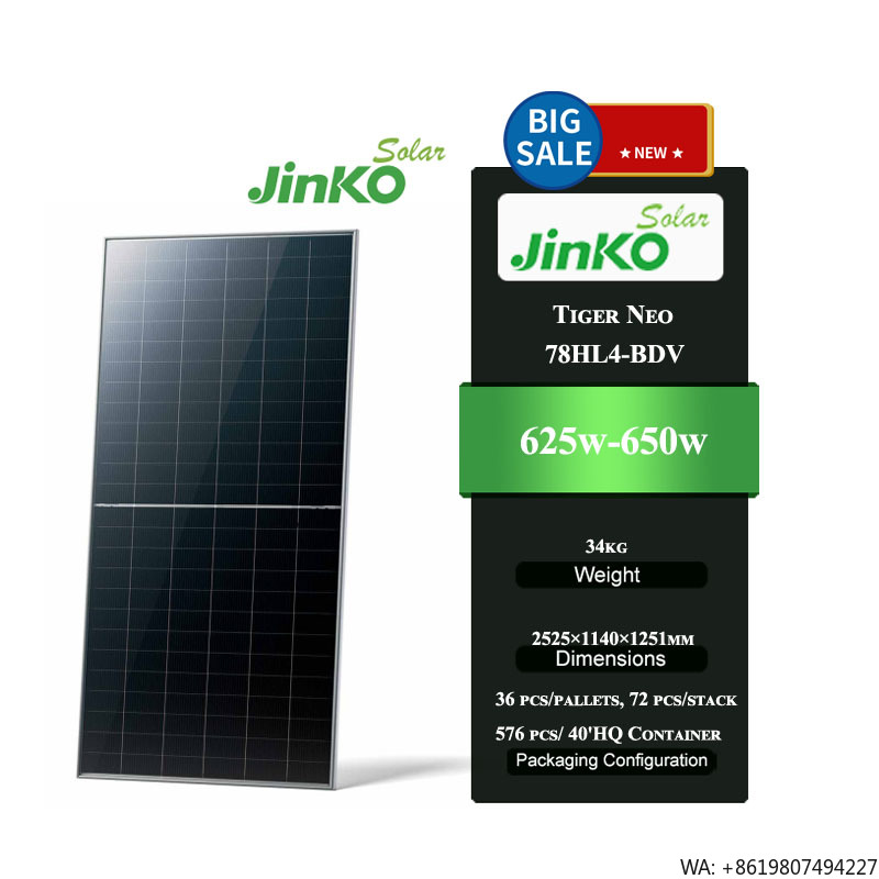 Jinko Solar Panel Tiger Neo - แผงโซลาร์เซลล์ Jinko Tiger Neo 78HL4-BDV 625-650W
